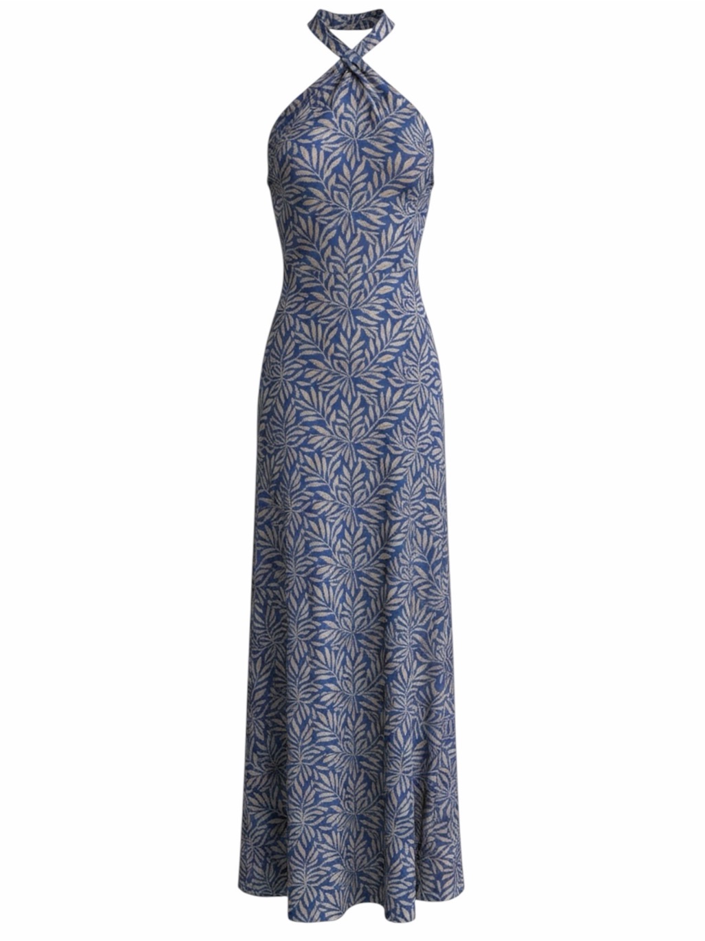 Dvf Lilita Silk Leaf Sleeveless Halterneck Multiway Strap Maxi Tent Dress Size 4